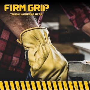NWT Firm Grip Full Grain Deerskin Leather Work‎ Gloves Size L (5137) Heavy Duty